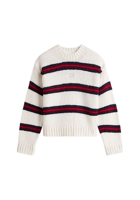 Pullover relaxed fit con distintivo Tommy OFF WHITE Tommy Hilfiger | DW0DW21679YBH